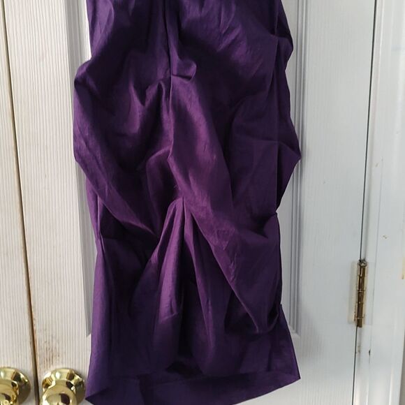 Xscape  purple egglant  fitted stretch cocktail formal prom dress  Sz 2 - Picture 6 of 8